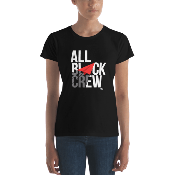Image of ALL BLACK CREW WOMENS FITTED