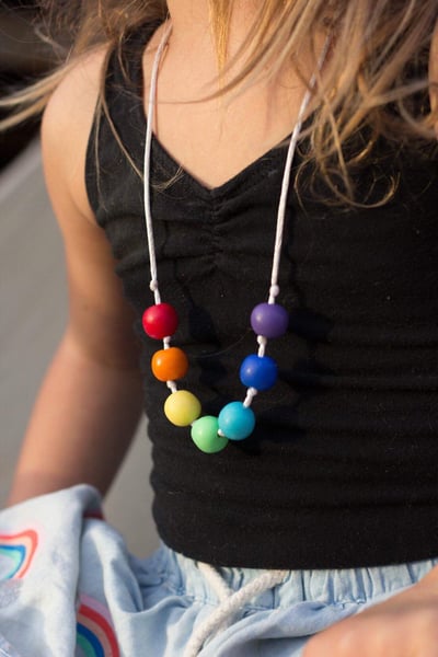 Image of Rainbow kids clay necklace