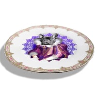 Image 2 of Lady Blondie - Vintage Porcelain plate - Frenchie Bulldog- #0605