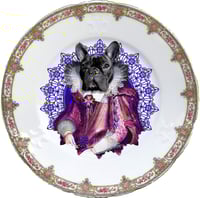 Image 1 of Lady Blondie - Vintage Porcelain plate - Frenchie Bulldog- #0605