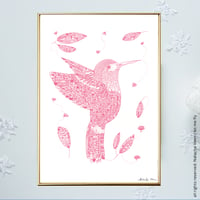 Image 1 of Pink *Hummingbird*_A3