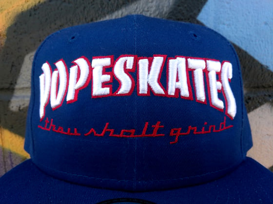 Image of Pope Skates Thou Shalt Grind Hat Blue