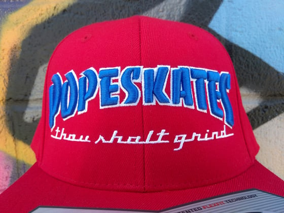 Image of Pope Skates Thou Shalt Grind Hat Red