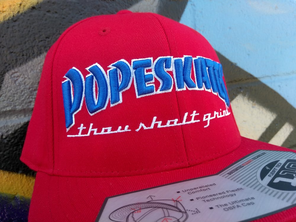 Image of Pope Skates Thou Shalt Grind Hat Red