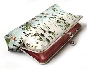 Image of Loch leaf, printed clutch bag + chain handle