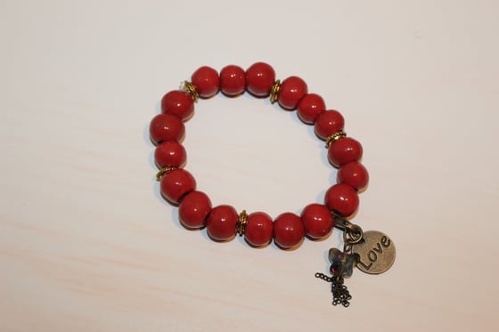 Image of Red Bracelet with Charm