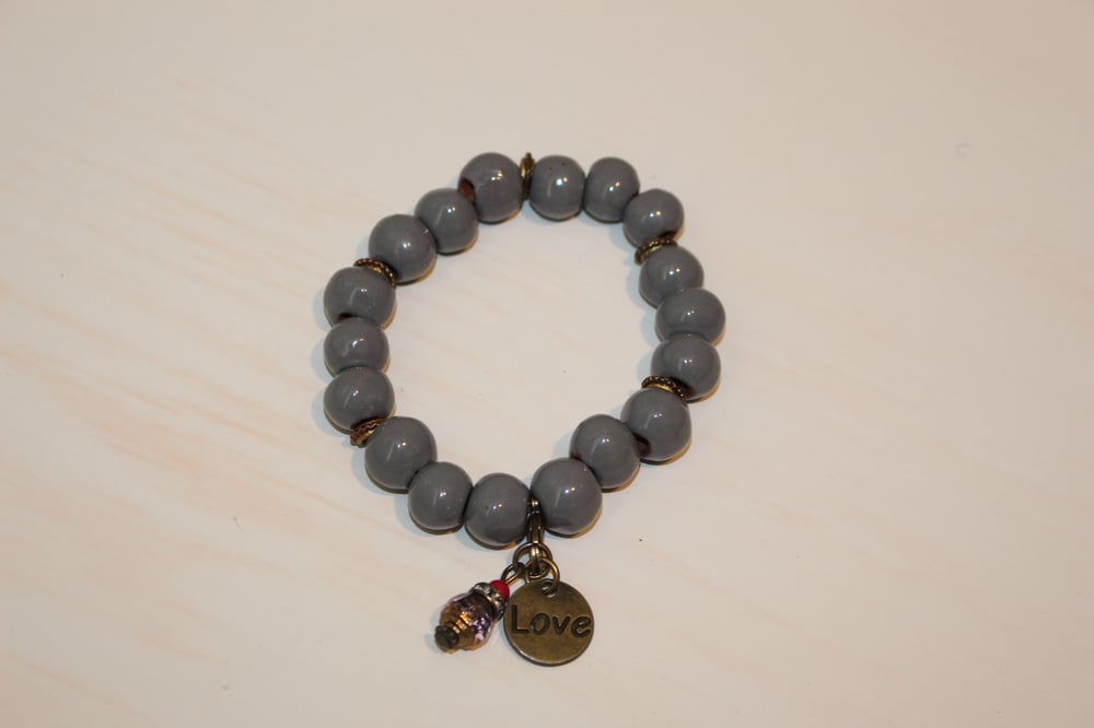 Image of Grey Bracelet with Charm