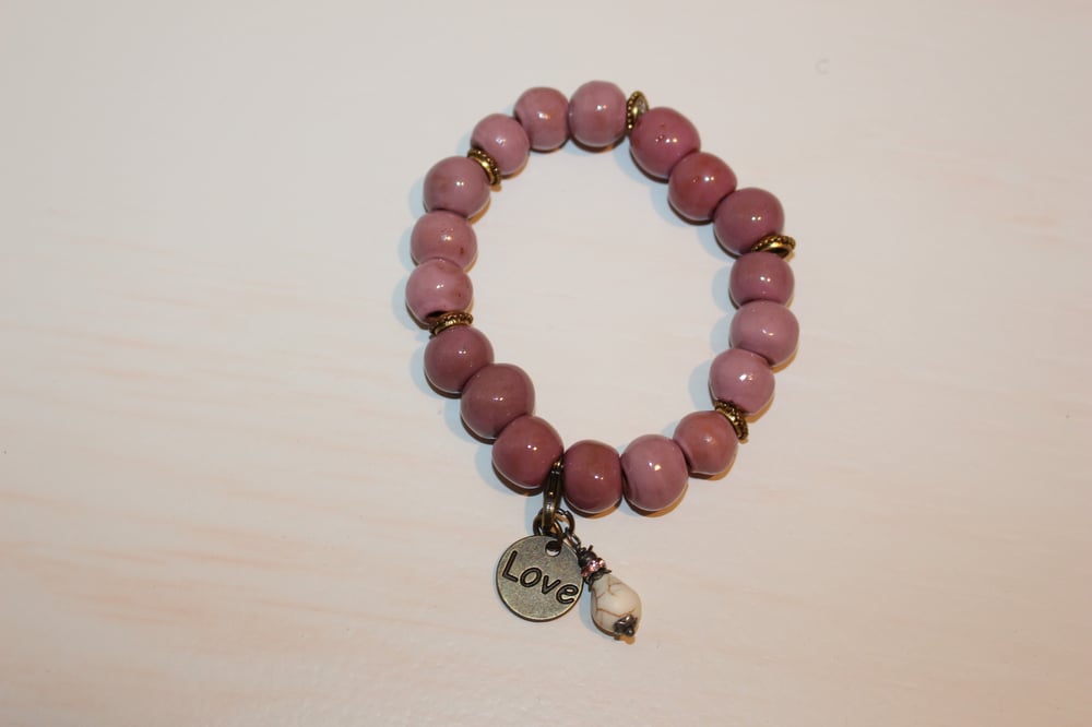 Image of Pink Bracelet with Charm