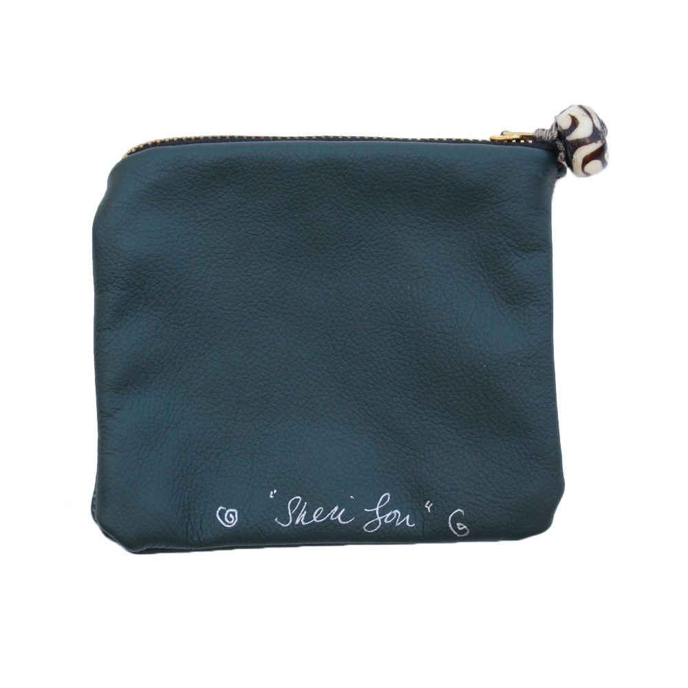 Image of Green Leather Pouch