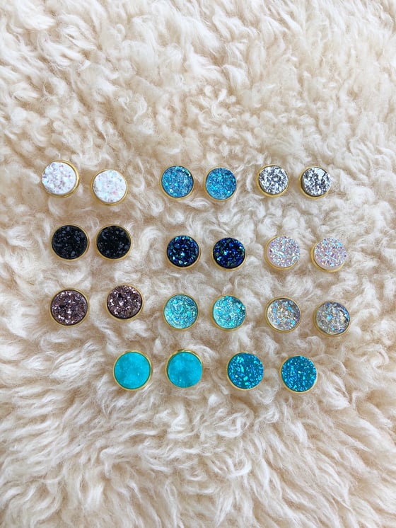 Image of 12mm Gold Rim Studs