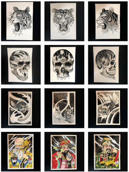 Image of Tiger - Skull - Tengu - Oni - Hannya - Gods