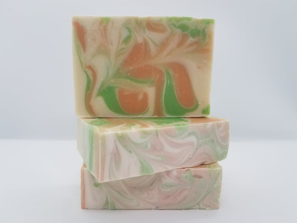 Image of Cucumber Melon handmade goat milk soap.