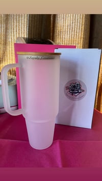 Image 1 of 40oz Frosted Stanley Style Glass Mug