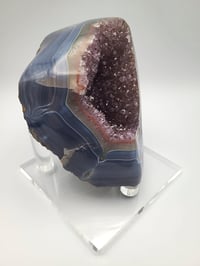Image 2 of 2.13lb Agate with Amethyst Geode Druzy Rough Edge Natural Crystal 