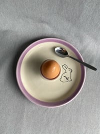 Image 4 of Rabbit Decorated Egg Plate PINK 