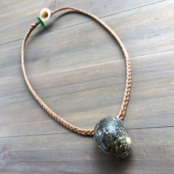 Image of Hawaiian Kupe'e shell necklace with seaglass