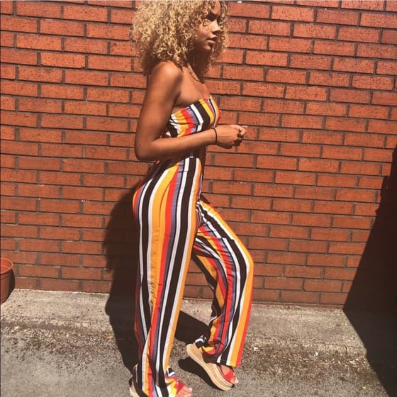 Image of Candy Stripe Bandeau Jumpsuit