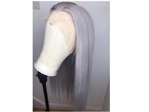 Image of Straight Ice Grey 'Storm' 13*6 frontal  Wig