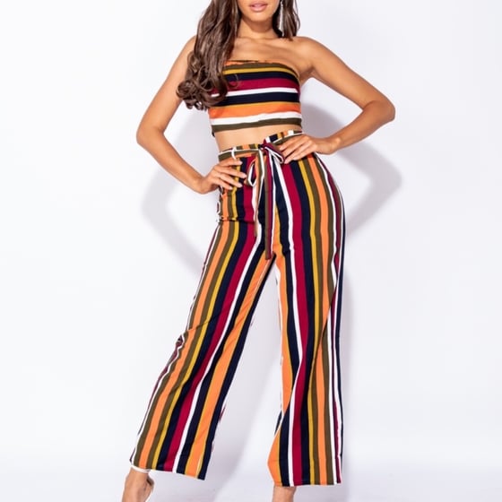 Image of Anastasia Wide Leg Trouser & Bandeau Top Set
