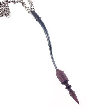 Image of Black Tendril Pendant with wood 01