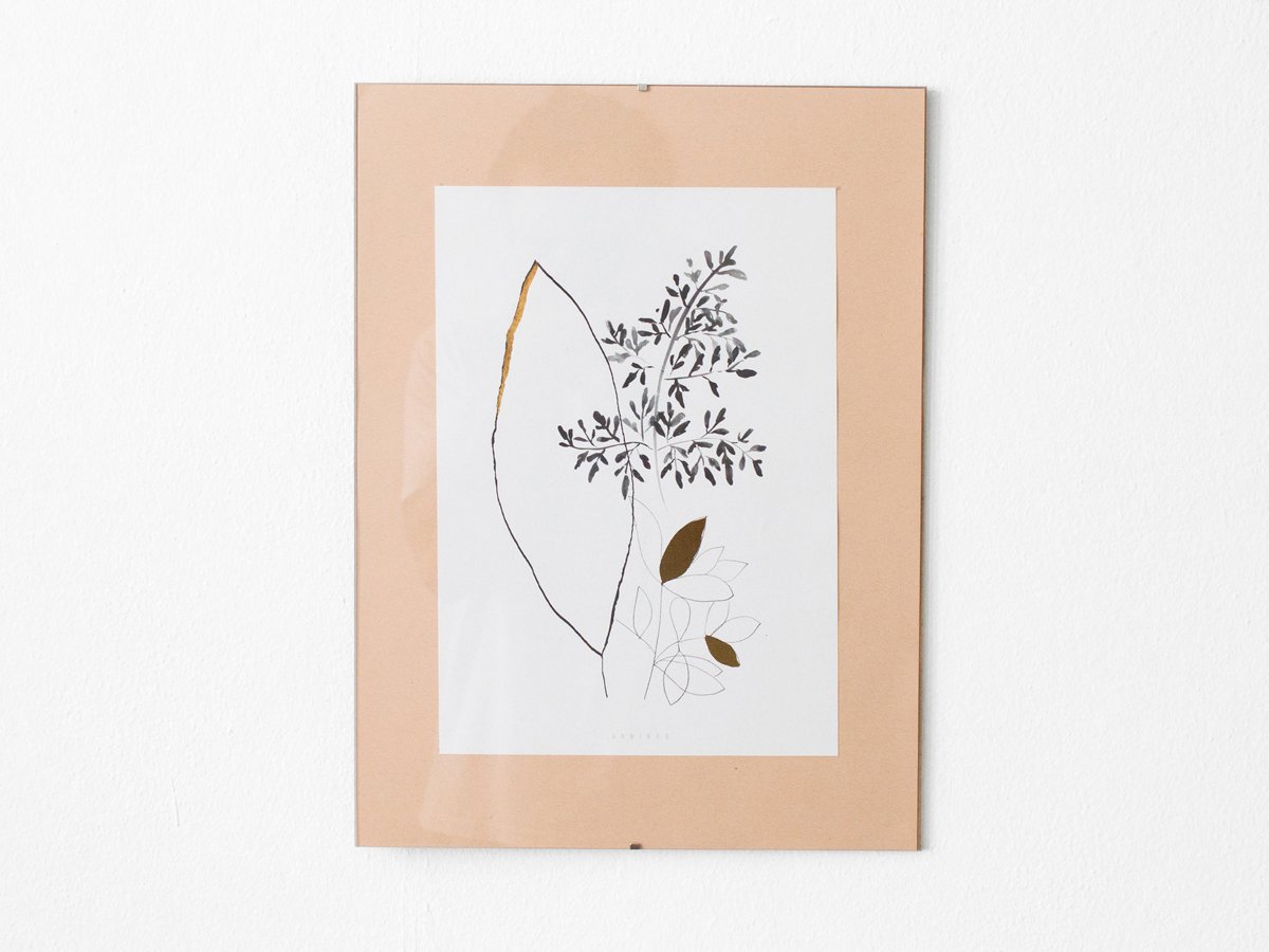 Image of Gold leaves - botanical art print #1