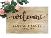 Oak Wedding Welcome Sign