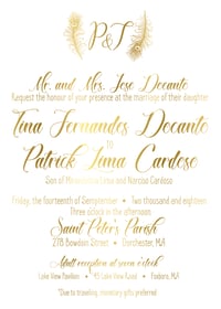 Image 1 of Gold feather wedding package