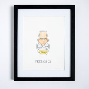Original French 75 Cocktail Painting - Framed by Alyson Thomas of Drywell Art. Available at shop.drywellart.com