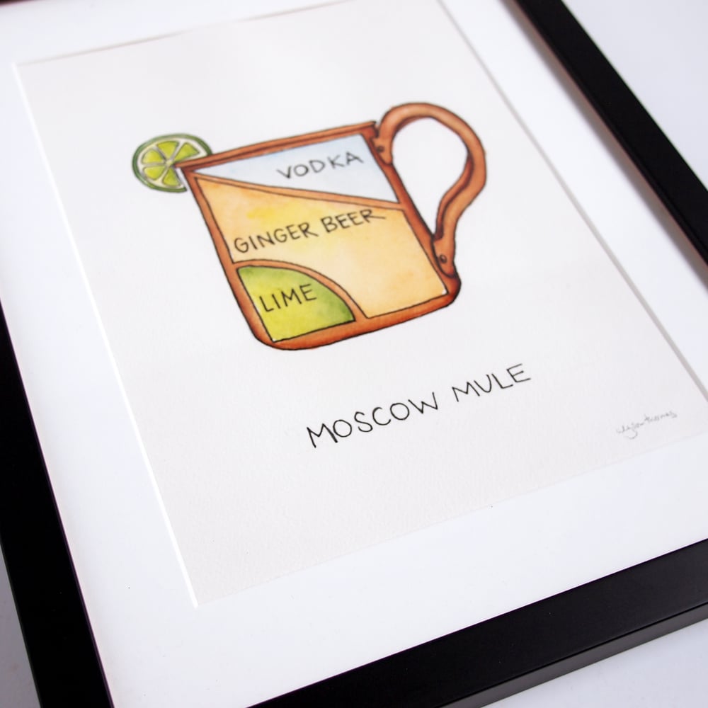 Image of Framed, Original Watercolor Painting - Moscow Mule