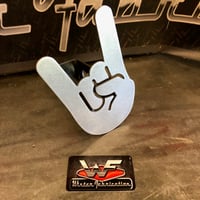 Image 1 of Rock and Roll Metal Devil Horns Hitch Cover