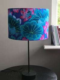 Image of Lake Blossoms Blue Lampshade 