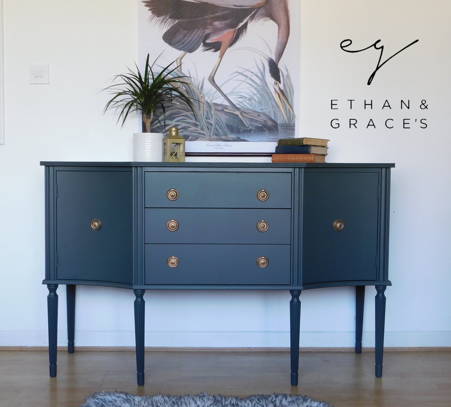 A beautiful deep green sideboard | Ethan and Grace's Designs