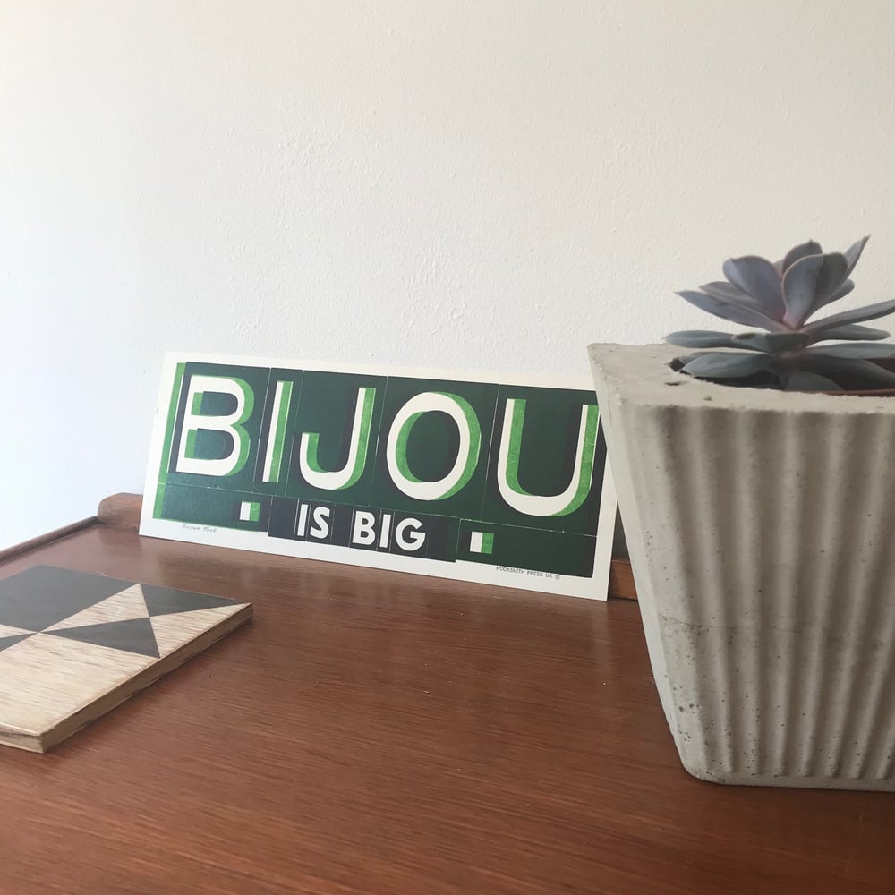 Image of Bijou is big print by Hooksmith Press