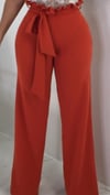 Casual High Waist Wide Leg Pants Belt/included