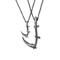 Image 7 of Mini Scythe necklace in sterling silver or gold