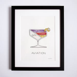 Aviation Cocktail Painting - Original and Framed by Alyson Thomas of Drywell Art. Available at shop.drywellart.com