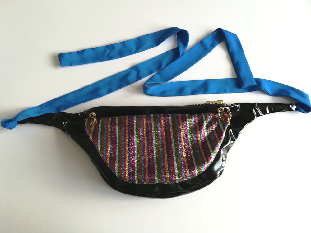 Image of Metallic Stripe Bum Bag