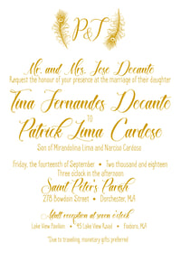 Image 1 of Gold Wedding Reprint & McDaniels Wedding Invites