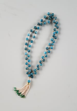 Apatite & Emerald Baby Tassel Necklace 