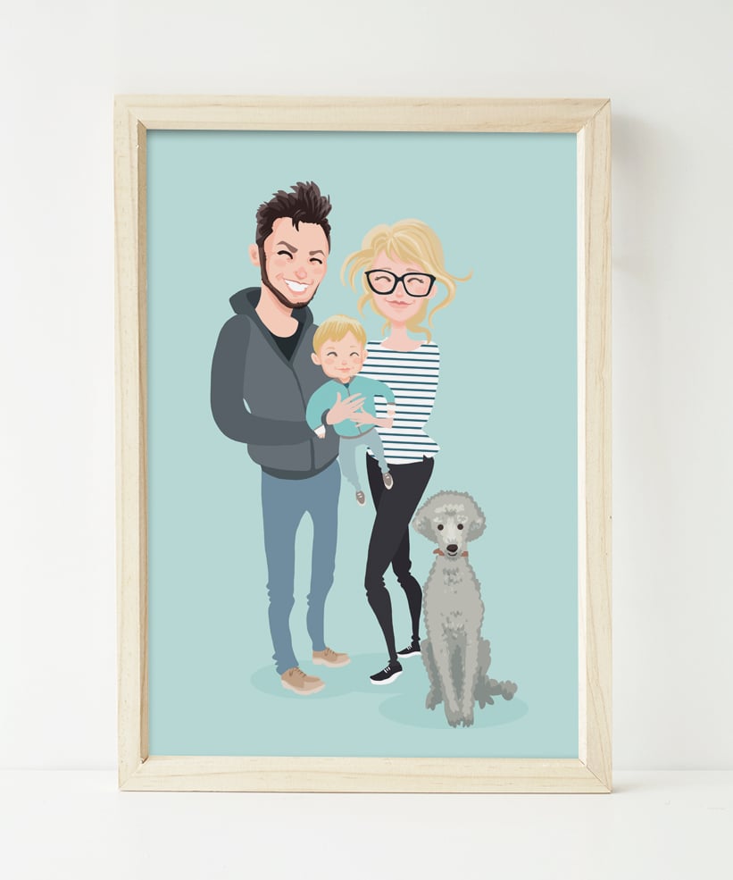 Image of Family Portrait of 3 and pet