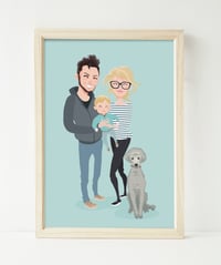 Image 1 of Family Portrait of 3 and pet