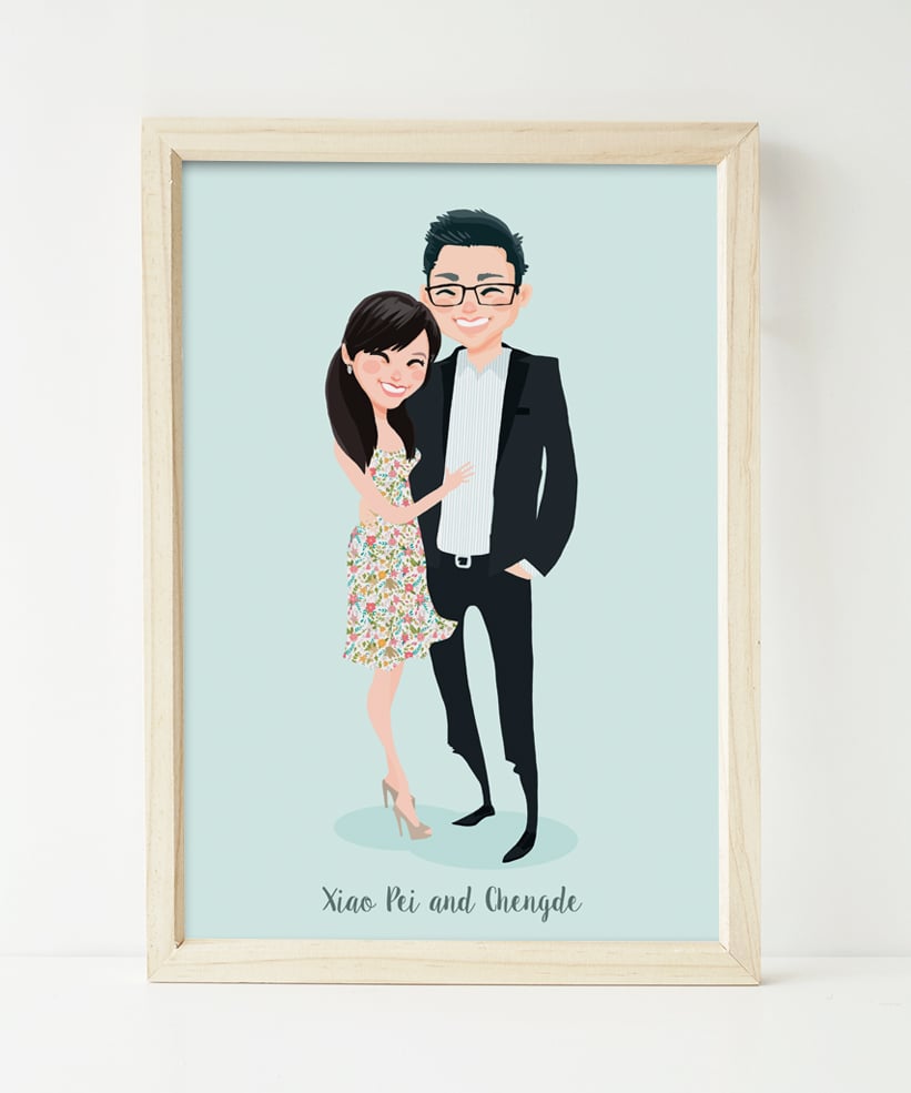 Couple Drawings Romantic Couple Drawing Personalized 