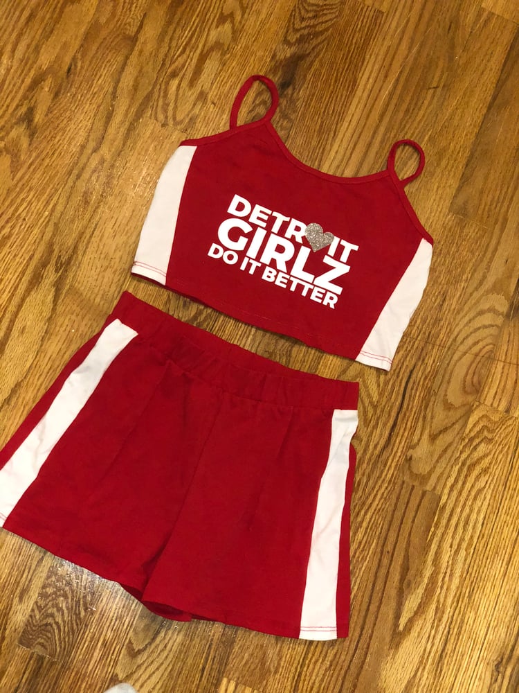 Detroit Girlz Do It Better The Red And White Short Set