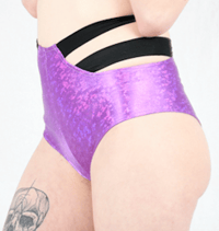 Image 1 of Spandex High Waisted Booty Shorts with side straps