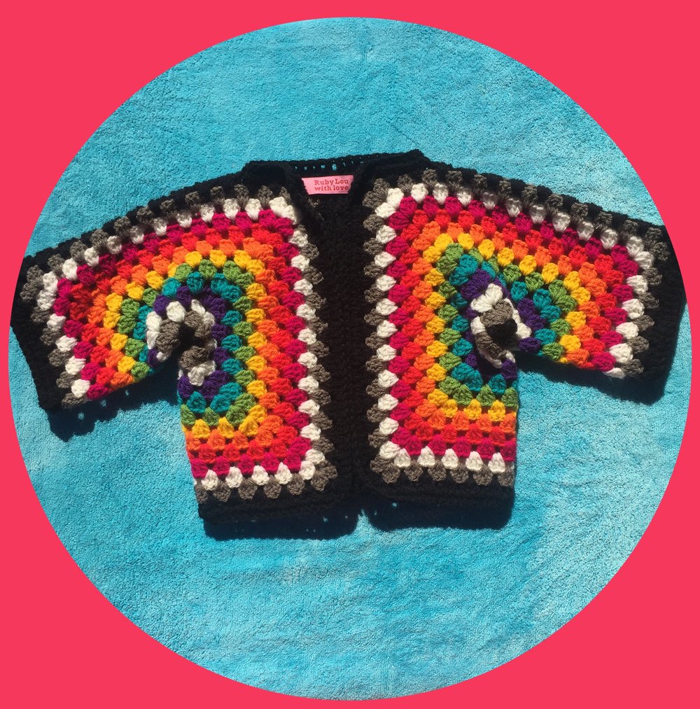 Image of Rainbow Crochet Cardigan 