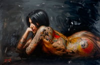 Image 4 of EXTREMELY LIMITED HAND EMBELISHED 'DRAGON TATTOO'  Giclee Print