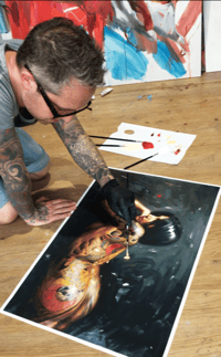 Image 3 of EXTREMELY LIMITED HAND EMBELISHED 'DRAGON TATTOO'  Giclee Print