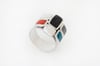 Colorful Statement Ring-silver squares 
