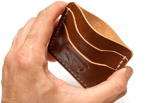 Image of Comrade — "Antique Saddle" Italian Cowhide Leather Card Holder