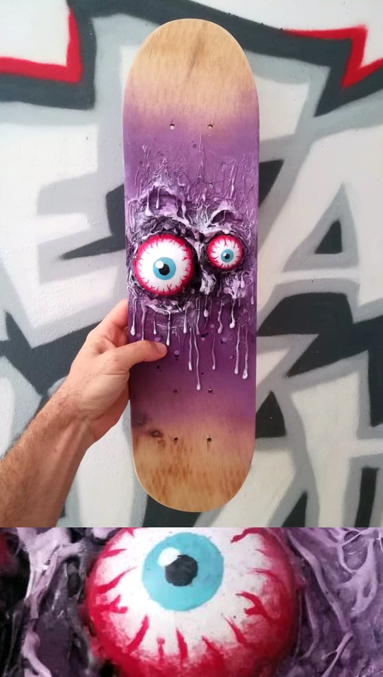 Image of Purple monster little skateboard deck
